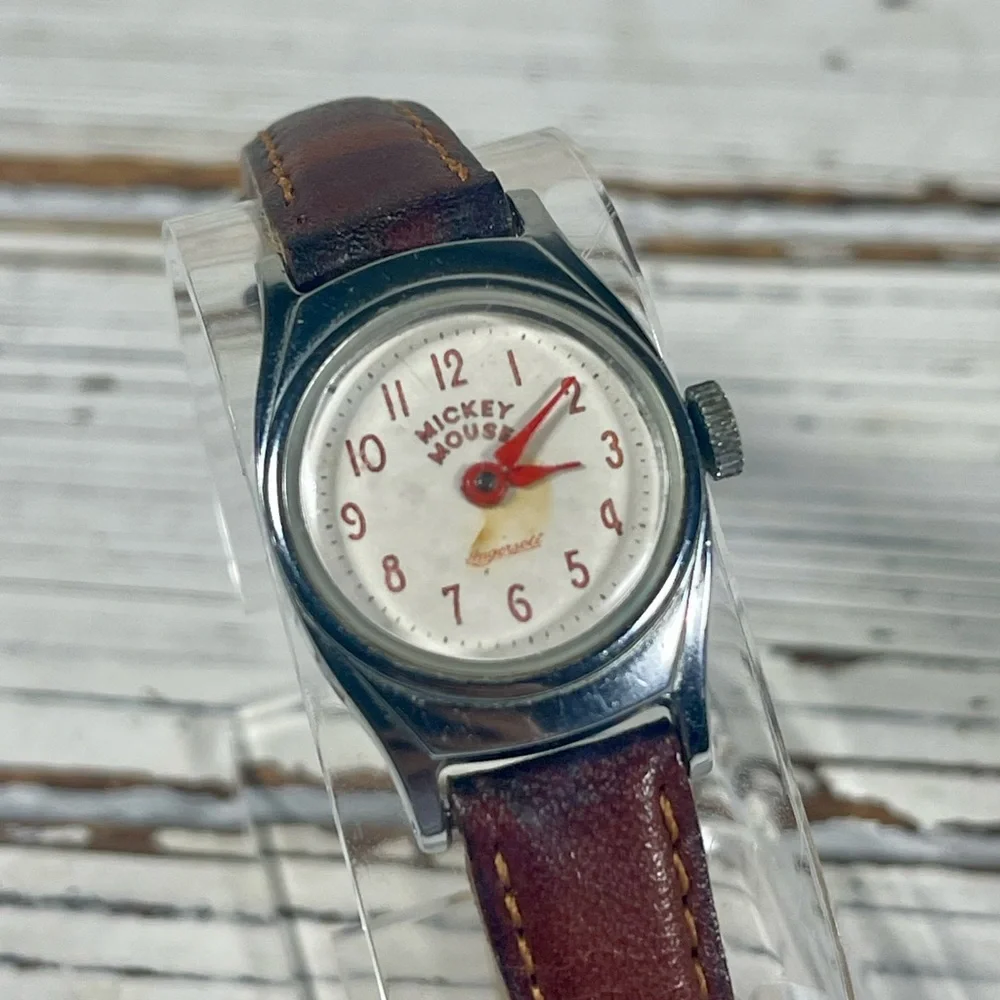 WORKING Vintage Ingersoll Mickey Mouse Watch USA Unisex Hand‎ Wind Disney